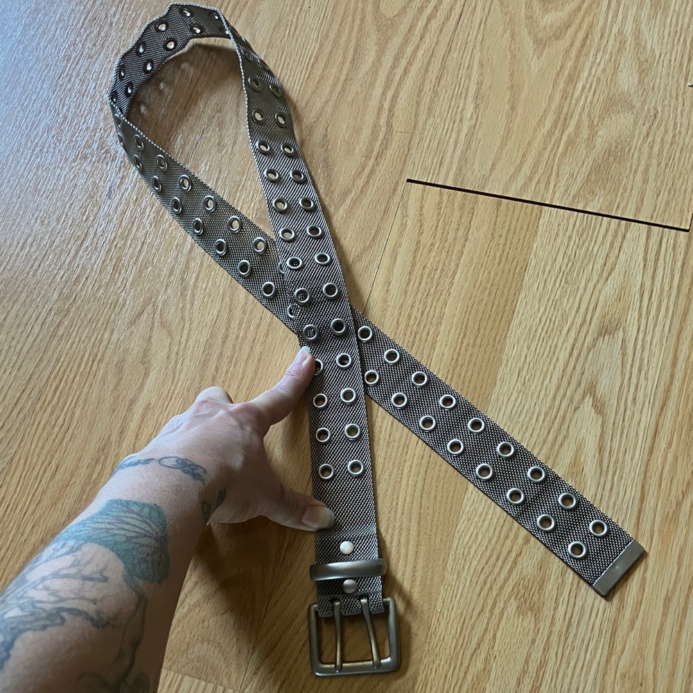Men's ALL METAL Belt with Metal Eyelets